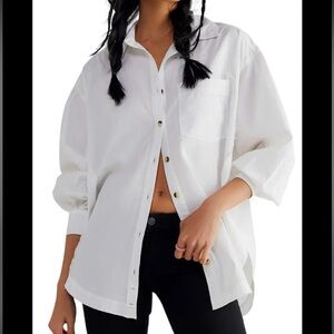 Free People Oversized Poplin Shirt